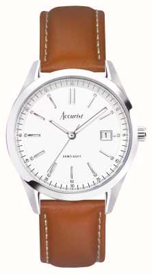 Accurist Everyday Mens | White Dial | Brown Leather Strap 74011