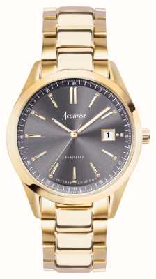 Accurist Everyday Mens | Grey Dial | Gold PVD Steel Bracelet 74009