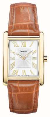 Accurist Rectangle Womens | White Dial | Brown Leather Strap 71004