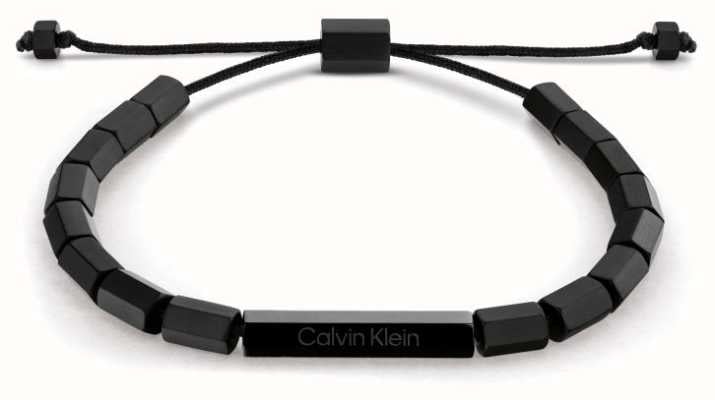 Calvin Klein Men's Black Stainless Steel Beaded Bracelet 35000276