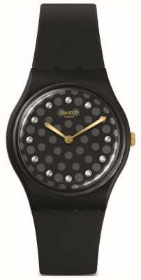 Swatch Bioceramic SPARKLE NIGHT Black Silicone Watch SO31B102