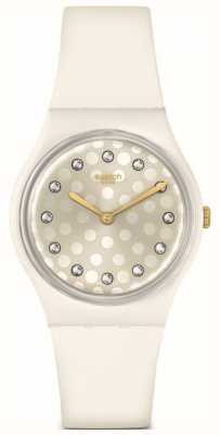 Swatch Bioceramic SPARKLE SHINE White Silicone Watch SO31W109