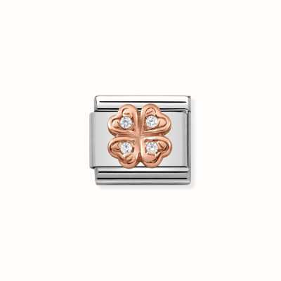 Nomination COMPOSABLE CLASSIC Link Rose Gold Clover with Crystals 430302/04