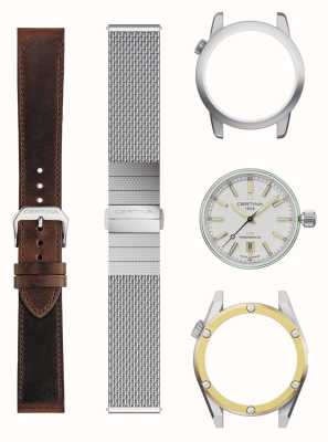 Certina DS+ Automatic Set (37.4mm) White Dial / Interchangeable Bezel and Quick-Release Straps C0414071903101
