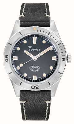 Squale Super-Squale (38mm) Sunray Black Dial / Black Italian Leather Strap SUPERSSBK.PN