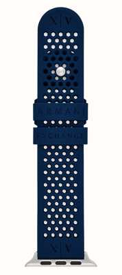 Armani Exchange Apple Watch Strap (42/44/45mm) Blue Silicone AXS8012
