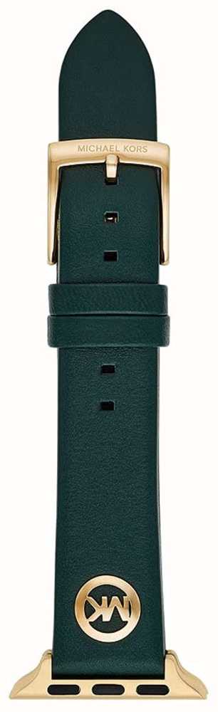 Michael Kors Apple Watch Strap (38/40/41mm) Green Smooth Leather MKS8044 - First Class Watches™