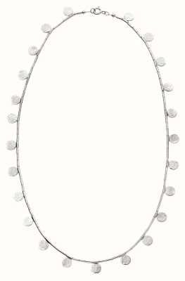 Elements Silver Sterling Silver Multi Bead Textured Disc Necklace N4334