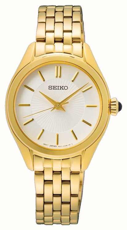 Seiko Women's | White Dial | Gold-Tone Stainless Steel Bracelet SUR538P1 -  First Class Watches™