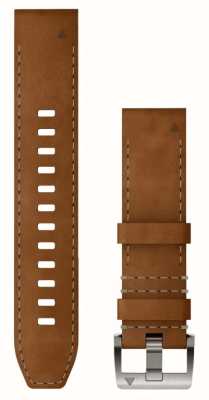 Garmin Quickfit® 22 MARQ Watch Strap Only - Leather/FKM Hybrid Strap, Brown/Black 010-13225-08
