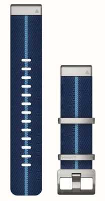 Garmin Quickfit® 22 MARQ Watch Strap Only - Striped Jacquard-weave Nylon Strap, Indigo 010-13225-10