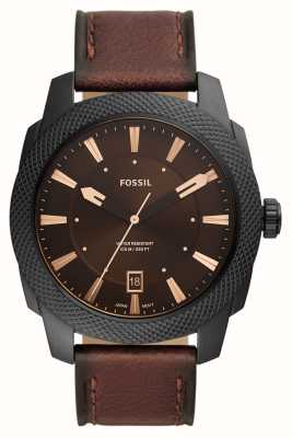 Fossil Men's Machine | Brown Dial | Brown Leather Strap FS5972