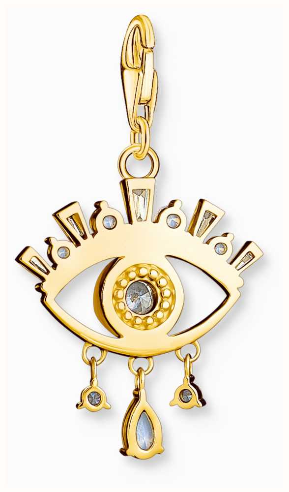 Thomas Sabo Evil Eye Charm | Gold Plated Sterling Silver | Crystal Set ...