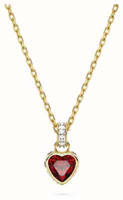 Swarovski Stilla Necklace | Gold-Tone Plated | Red Heart-Cut Crystal Pendant 5648750