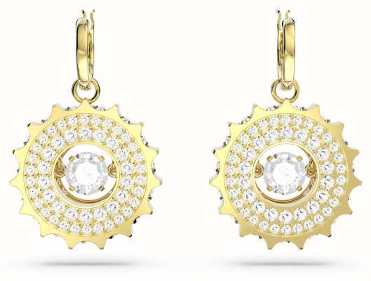 Swarovski Rota Drop Earrings | Gold-Tone Plated | White Crystals 5650364