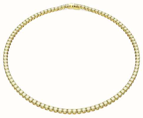 Swarovski Matrix Tennis Necklace | Gold-Tone Plated | Yellow Crystals 5661191