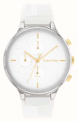 Calvin Klein Women's | White Chronograph Dial | White Silicone Strap 25200244