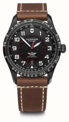 Victorinox Airboss Mechanical (42mm) Black Dial / Brown Leather 241886