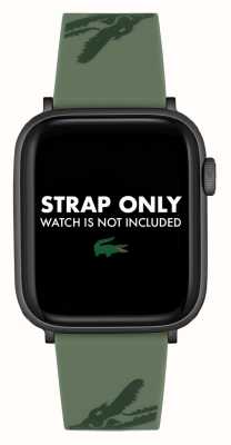 Lacoste Apple Watch Strap (42/44mm) Crocodile Print Green Silicone 2050018