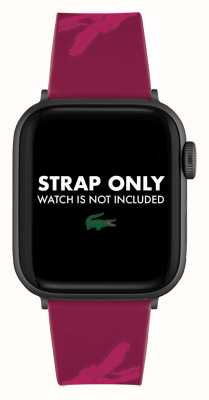 Lacoste Apple Watch Strap (38/40mm) Crocodile Print Burgundy Silicone 2050021