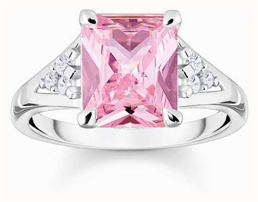 Thomas Sabo Pink Crystal Ring | Sterling Silver | EU 56 UK P TR2362-051-9-56