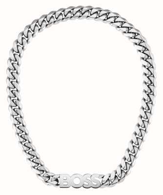 BOSS Jewellery Men's Kassy Necklace | Stainless Steel | Logo Pendant 1580441