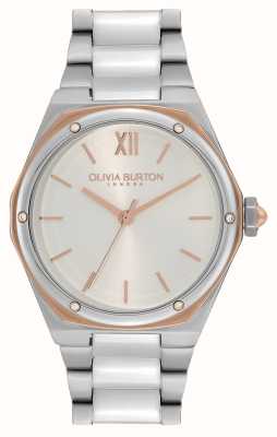 Olivia Burton Sports Luxe Hexa | White Dial | Stainless Steel Bracelet 24000070
