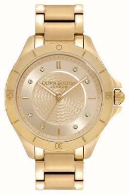 Olivia Burton Sports Luxe | Gold Guilloché Dial | PVD Gold Bracelet 24000040