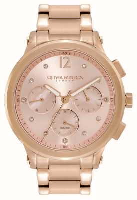 Olivia Burton Sports Luxe | Pink Dial | Rose Gold Stainless Steel Bracelet 24000055