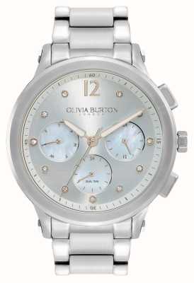 Olivia Burton Sports Luxe | Silver Mother-of-Pearl Dial | Stainless Steel Bracelet 24000065