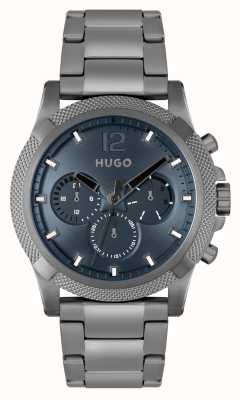 HUGO Men's #IMPRESS | Blue Grey Dial | Stainless Steel Bracelet 1530298