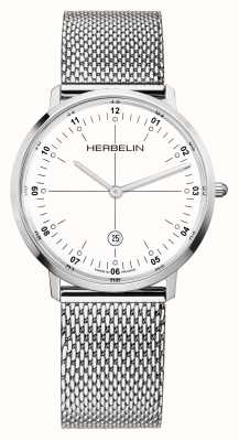 Herbelin City (39mm) White Dial / Stainless Steel Mesh 19515AP12B
