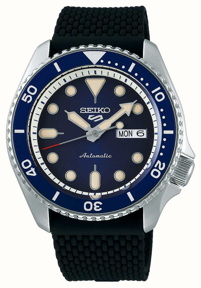Seiko 5 Sports SKX Suits Style | Blue Dial | Black Silicone Strap SRPD71K2  - First Class Watches™