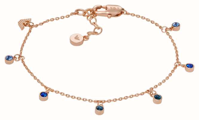 Emporio Armani Blue Crystals Bracelet | Rose Gold Tone EGS3015221