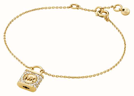 Michael Kors Padlock Bracelet | Gold Plated Sterling Silver | Crystal Set MKC1631AN710