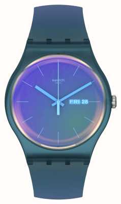Swatch Fade To Pink | Solar Spectrum Dial | Pink Green Gradient Silicone Strap EX-DISPLAY SO29N707 EX-DISPLAY