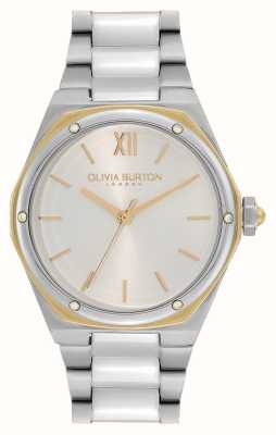 Olivia Burton Sports Luxe Hexa | White Dial | Stainless Steel Bracelet 24000031