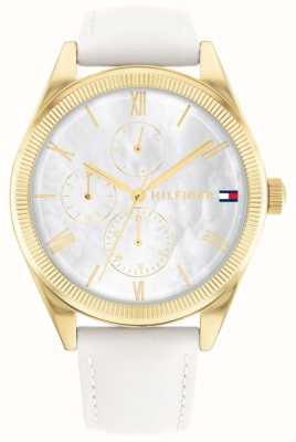 Tommy Hilfiger Women's | White Mother-of-Pearl Dial | White Leather Strap 1782594