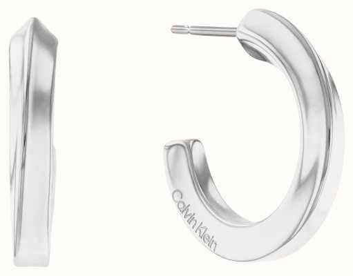 Calvin Klein Women's Hoop Earrings | Stainless Steel | Twisted Ring 35000310