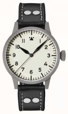 Laco Pilot Watch Original Venedig 39 | White Dial | Black Leather Strap 862155