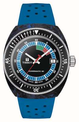 Tissot Sideral S Powermatic 80 (41mm) Black Dial / Blue Rubber Strap T1454079705701