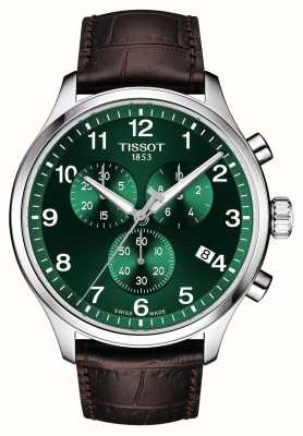 Tissot Chrono XL Classic (45mm) Deep Green Dial / Brown Leather Strap T1166171609200