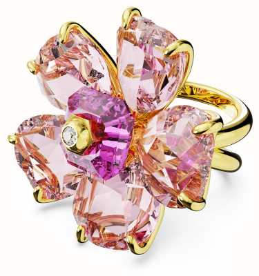 Swarovski Florere Cocktail Ring | Gold-Tone Plated | Pink Crystals | Size 55 5650564