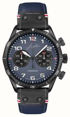 Junghans Limited Edition Meister Pilot Chronoscope Navy Blue | Blue Dial | Blue Leather Strap 27/3396.00