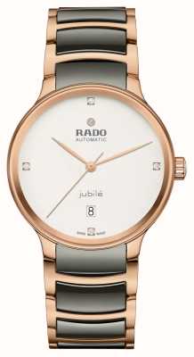 RADO Centrix Jubilé Automatic Diamonds | White Dial | Grey Ceramic and Rose Gold Stainless Steel Bracelet R30017722