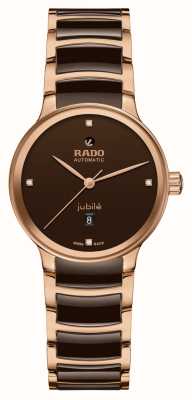 RADO Centrix Jubilé Automatic Diamonds | Brown Dial | Brown Ceramic & Rose Gold Stainless Steel Bracelet R30019712