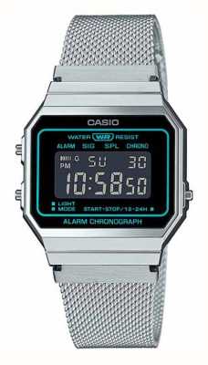 Casio Vintage Retro Alarm Chronograph / Stainless Steel Bracelet A700WEMS-1BEF
