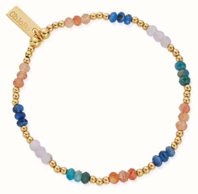 ChloBo Island Energy SOOTHING SPIRIT Coloured Beads Bracelet - Gold Plated GBSLKA