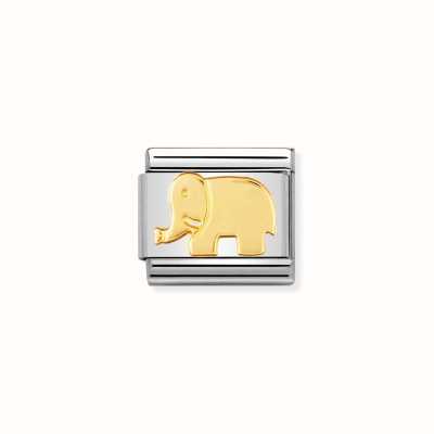 Nomination COMPOSABLE Classic ANIMALS ELEPHANT in Stainless Steel with Bonded Yellow Gold 030112/08