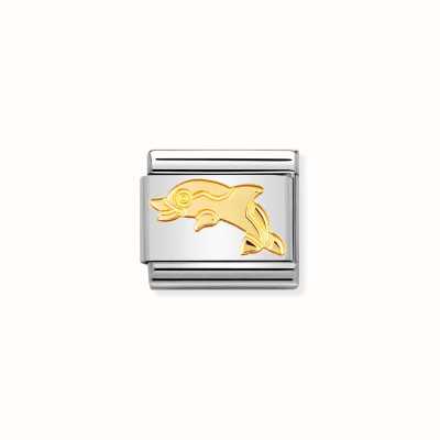 Nomination COMPOSABLE Classic ANIMALS DOLPHIN in Stainless Steel and Bonded Yellow Gold 030113/04